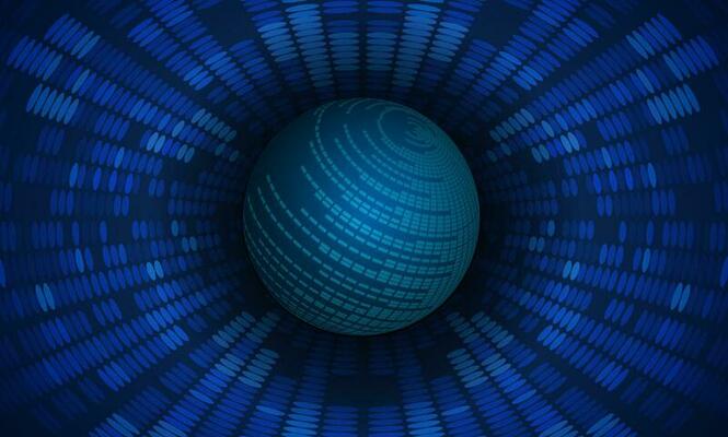 Modern Cybersecurity Technology Background with Blue Globe