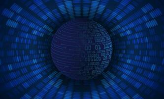 Modern Cybersecurity Technology Background with Blue Globe vector
