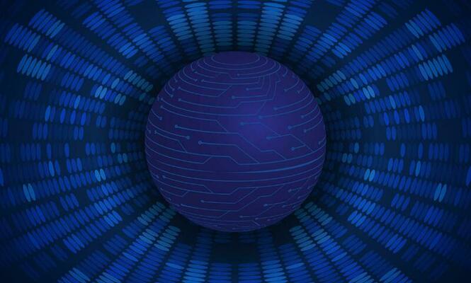 Modern Cybersecurity Technology Background with Blue Globe