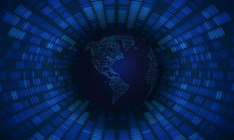 Modern Cybersecurity Technology Background with Blue Globe vector
