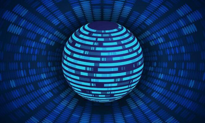Modern Cybersecurity Technology Background with Blue Globe