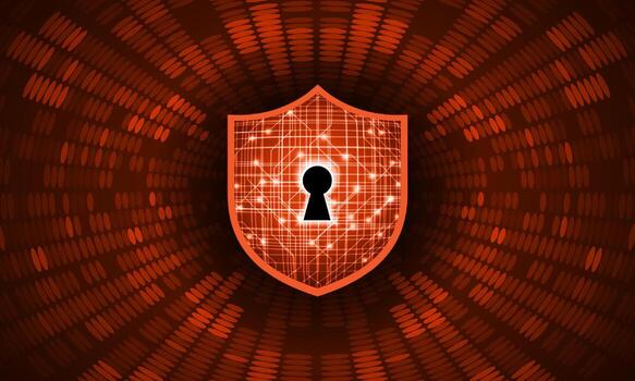 Modern Cybersecurity Technology Background with shield and lock vector