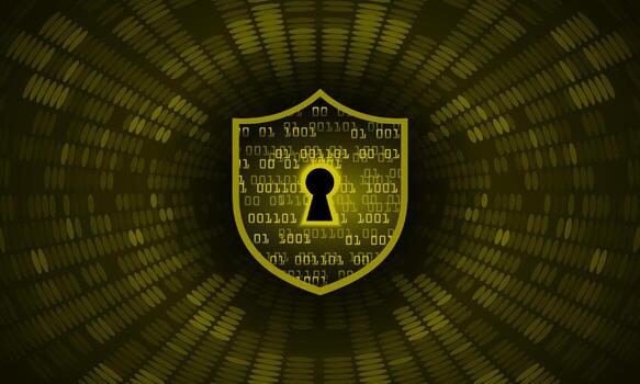 Modern Cybersecurity Technology Background with shield and lock vector