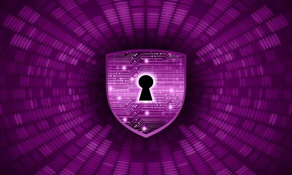 Modern Cybersecurity Technology Background with shield and lock vector