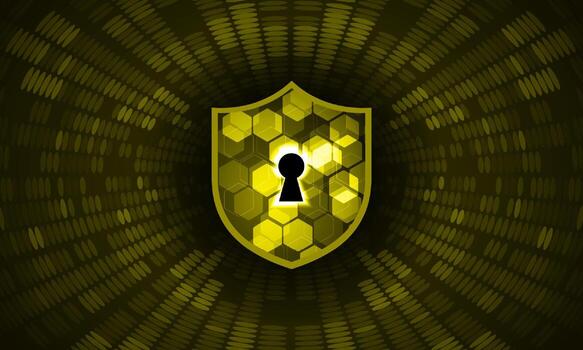 Modern Cybersecurity Technology Background with shield and lock vector