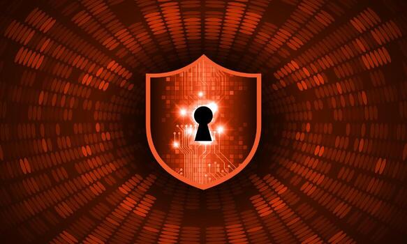 Modern Cybersecurity Technology Background with shield and lock vector