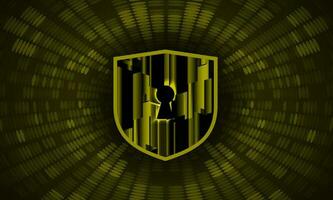 Modern Cybersecurity Technology Background with shield and lock vector