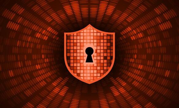 Modern Cybersecurity Technology Background with shield and lock vector