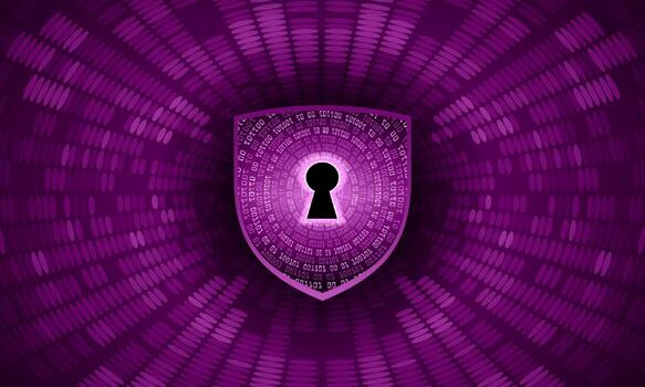 Modern Cybersecurity Technology Background with shield and lock vector