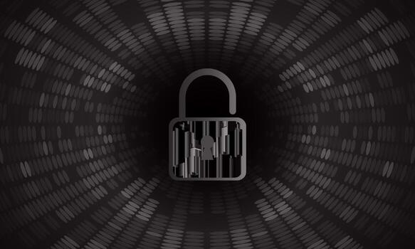 Modern Cybersecurity Technology Background with padlock vector