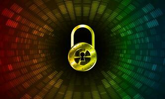 Modern Cybersecurity Technology Background with padlock vector