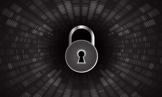 Modern Cybersecurity Technology Background with padlock vector