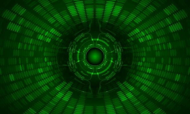 Modern Holographic Globe on Technology Background