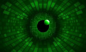 Modern Holographic Eye on Technology Background vector