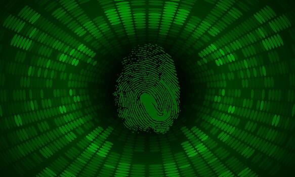 Modern Cybersecurity Technology Background with finger print vector