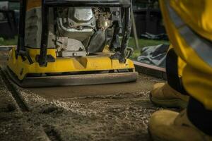 Professional Soil Compactor Job Close Up photo