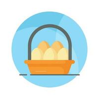 Check this amazing vector of eggs basket in modern style, ready to use icon