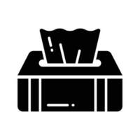 An icon of tissue box in trendy style, ready to use icon, hygiene accessory vector