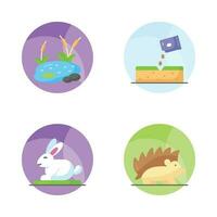 Check this beautifully designed spring vectors, farming, gardening and agriculture icons set vector