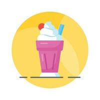 Ice cream cup in modern style, ready to use and download vector