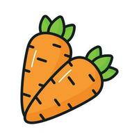 Customizable icon of carrot in editable style, organic and healthy food vector