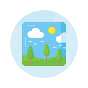Check this beautifully designed icon of spring scene in editable style, ready to use icon vector