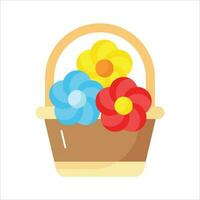 Grab this beautifully designed vector of flower basket in editable style, decorative bucket