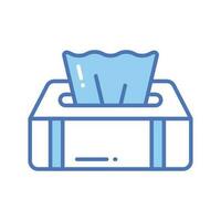 An icon of tissue box in trendy style, ready to use icon, hygiene accessory vector