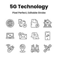 Revolutionize your designs with our 5G Network icons Inspire innovation and convey the essence of advanced technology through a curated collection of captivating vector