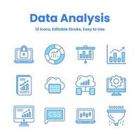 Carefully crafted data analysis and statistics icons, download this premium vectors easy to use