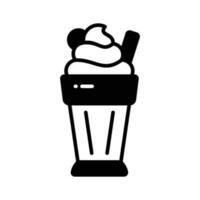 Ice cream cup in modern style, ready to use and download vector