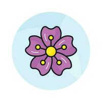 hermosa flor de Cereza florecer en moderno estilo, bien diseñado icono de flor vector