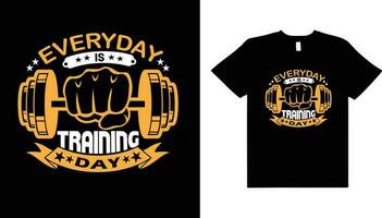todos los días es formación día, fitness tipografía camiseta diseño. vector