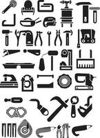 Different tools icon set for works vector