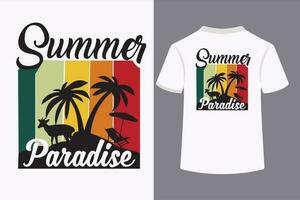 Summer Paradise Typography T-Shirt Design vector