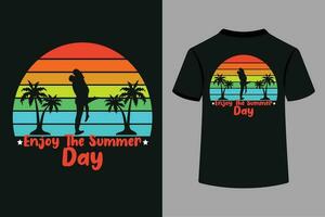 Enjoy The Summer Day Typography T-Shirt Design vector