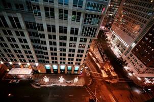 chicago paisaje urbano a noche foto