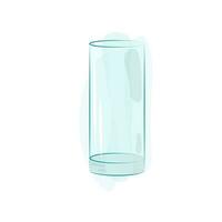 Blue narrow and glass water glass with highlights and shadows in watercolor style. Vector. Object vector