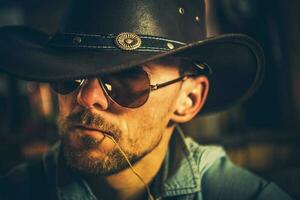 Caucasian Cowboy Portrait photo