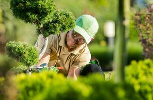 Gardener with Garden Shears Secateurs photo