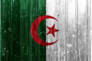 Flag of the Algerian People's Democratic Republic on a textured background. Concept collage. photo