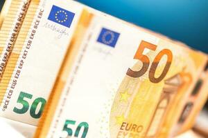 50 Euro Paper Money Close up. photo