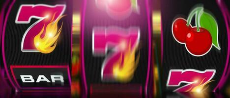 Casino Slot Machine Spinning Reels 3D Rendered Illustration photo