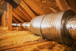 Air Duct Filter Installed in the Attic Part of the House photo