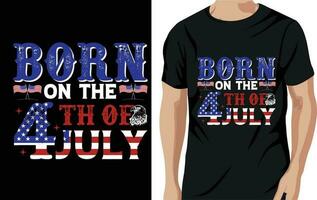 4th July American  printable T-Shirt vector