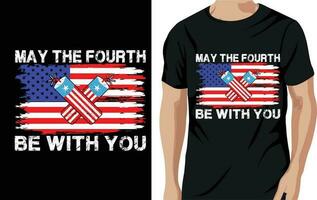 4th July American  printable T-Shirt vector