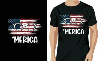 4th July American t-shirt design vector