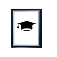 Graduation day Frame mockup, Graduation cap with quote  frame, Graduation day quote, finally graduated frame mockup on transparent background, minimalistic frame clipart png