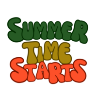 Summer time starts text, Summer calligraphy, Summer time starts lettering inscription, Summer time starts  clipart on transparent background, summer digital art png