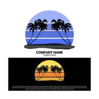 Palm tree logo vector design illustration, brand identity emblem